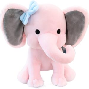 Pink Grey Elephant Plush Toy