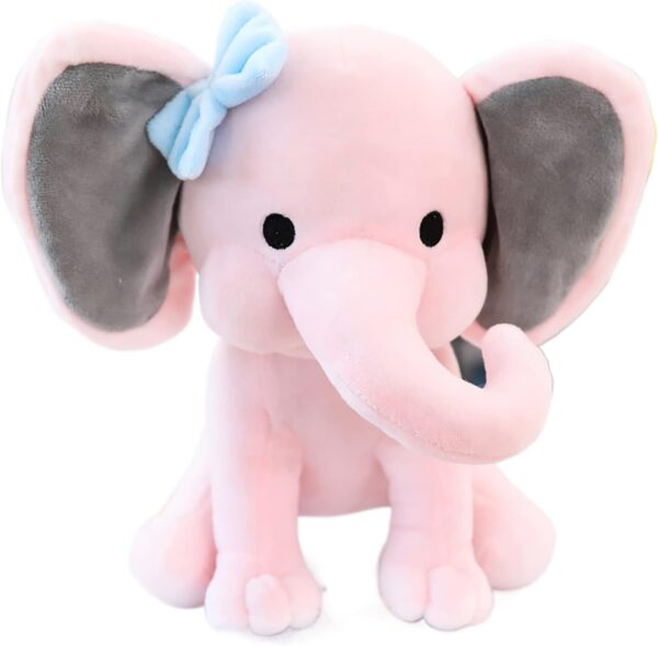 Pink Grey Elephant Plush Toy